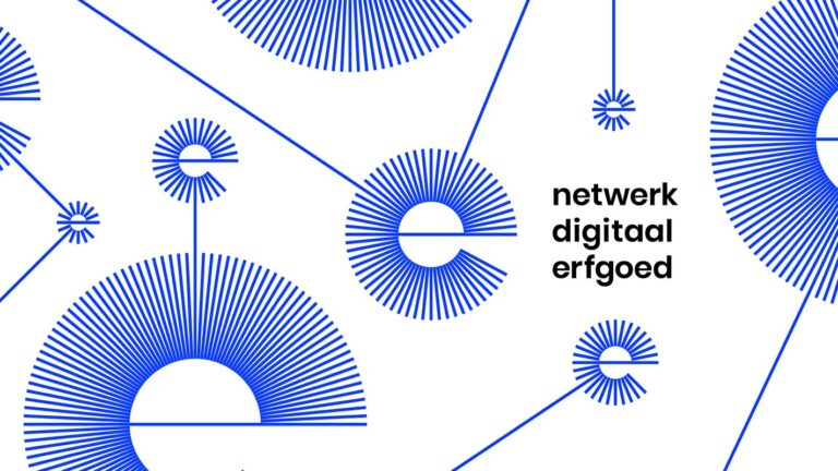 het logo van netwerk digitaal erfgoed weergegeven in een netwerk van vergelijkbare logo's